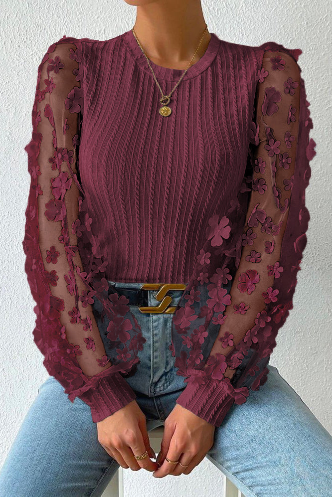 She Wears Glory™ — Woven in Worth Appliqué Blouse - She Wears Glory Beverly Hills