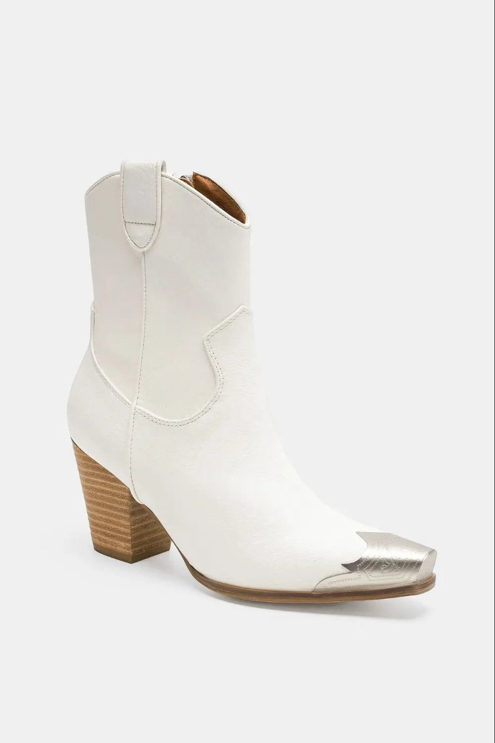 She Wears Glory™ Esther’s Stand Metal Toe Block Heel Boots - She Wears Glory Beverly Hills