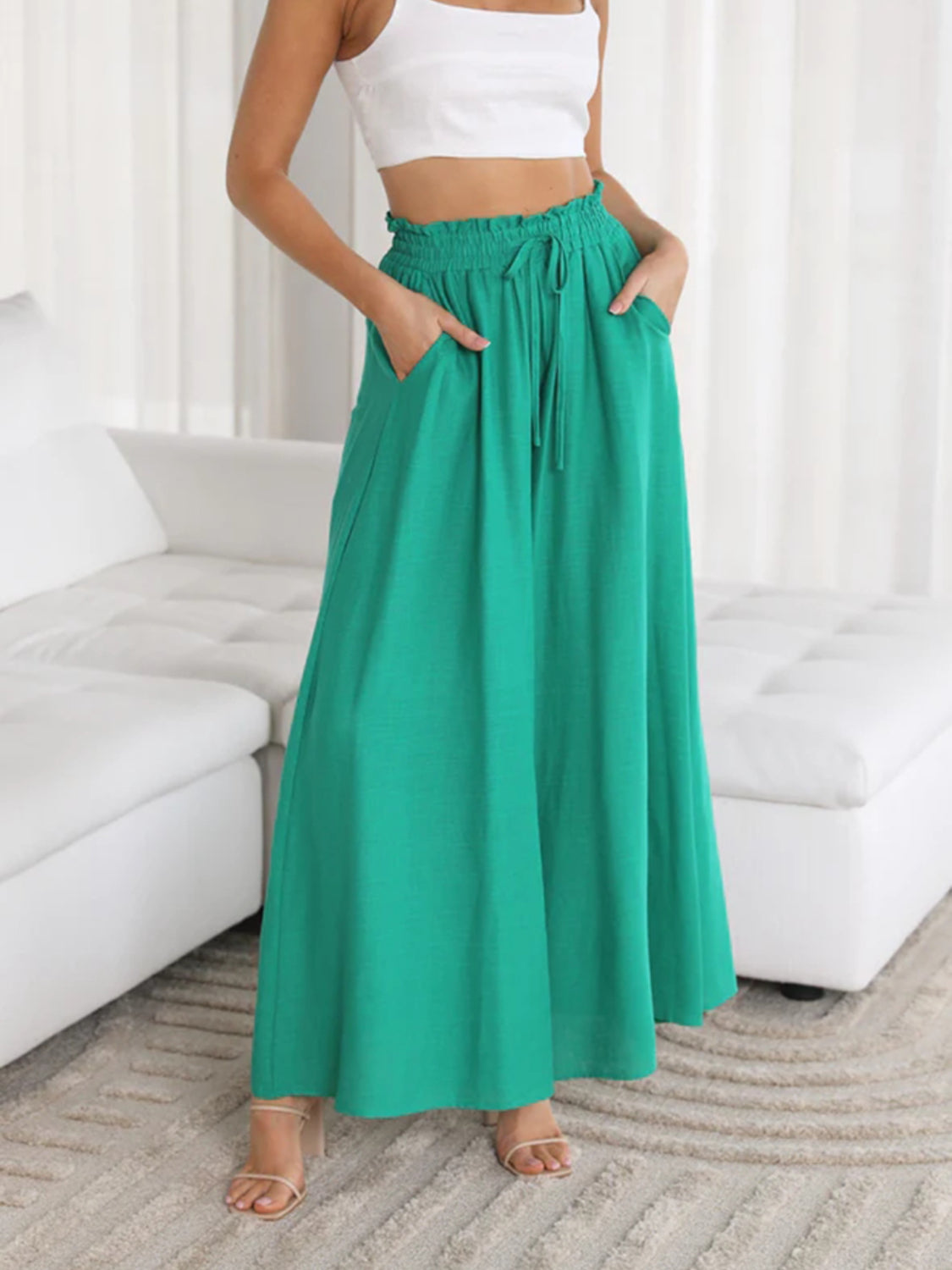 She Wears Glory™ “Grace in Motion” Wide Leg Pants with Pockets - She Wears Glory Beverly Hills