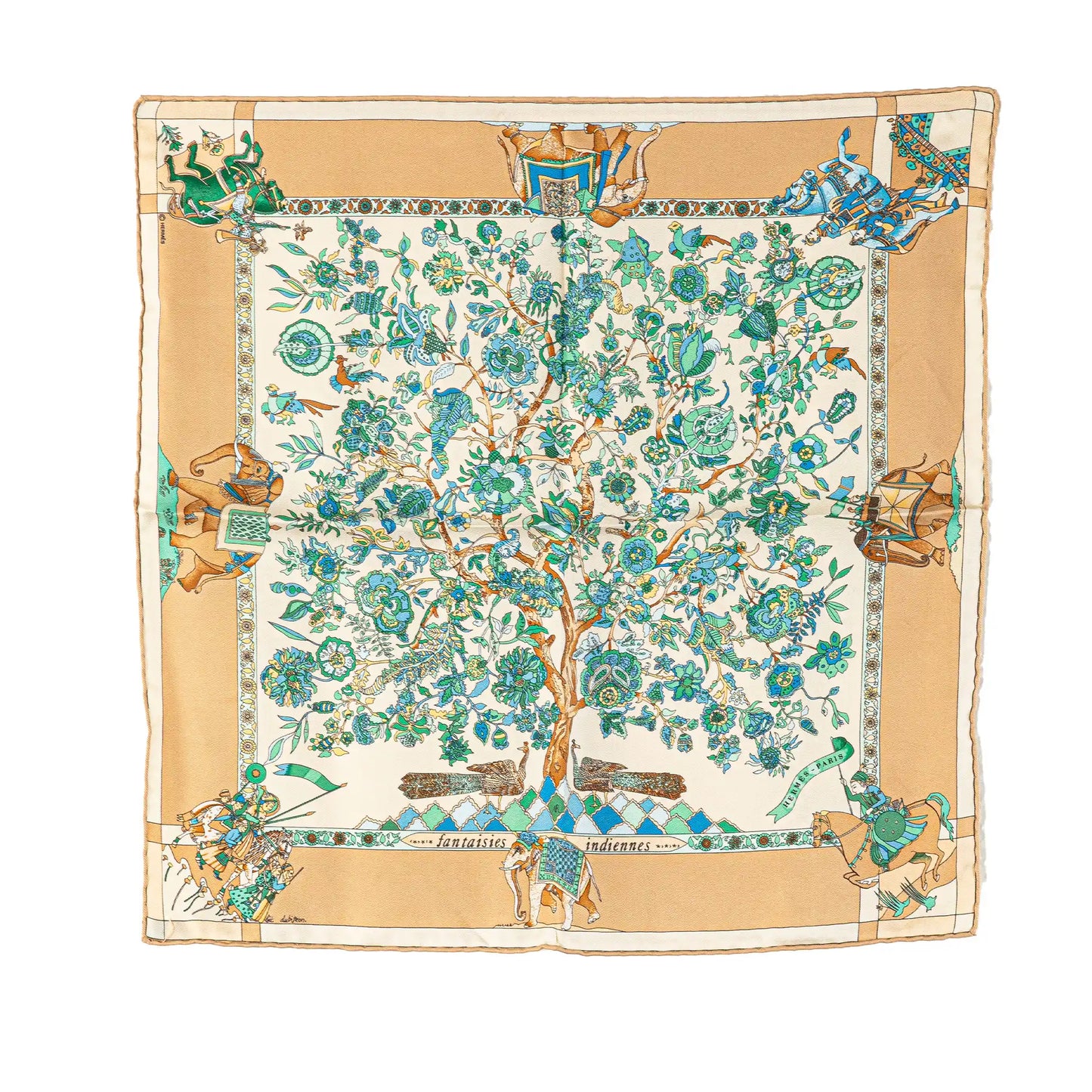 Hermès Fantaisies Indiennes Silk Handkerchief