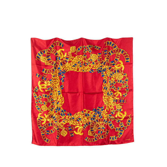 Chanel CC Jewel and Chain Print Silk Scarf