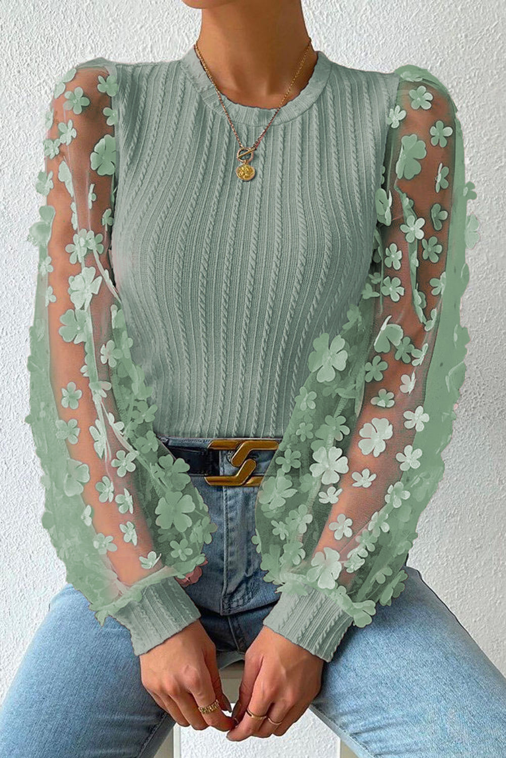 She Wears Glory™ — Woven in Worth Appliqué Blouse - She Wears Glory Beverly Hills