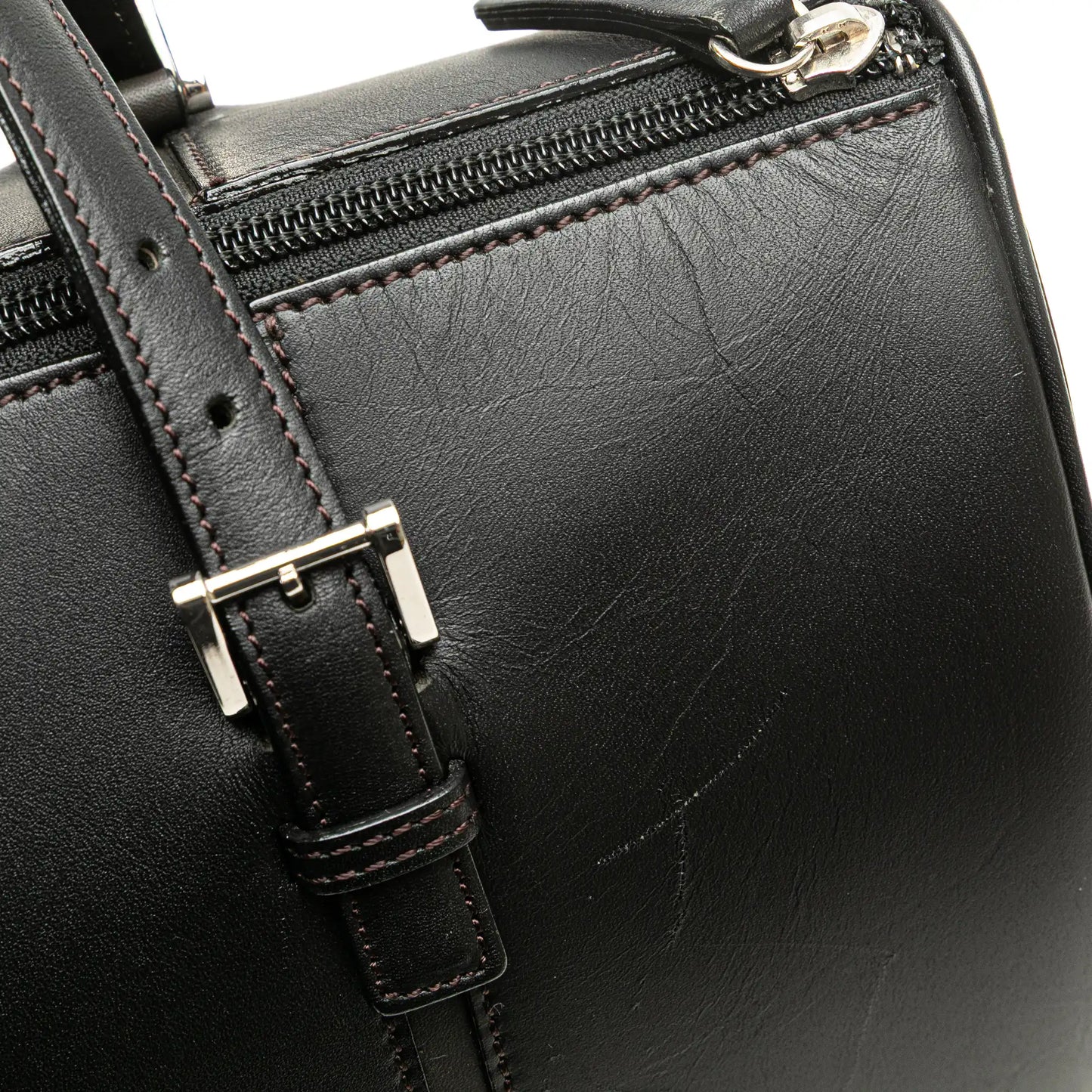 Burberry Leather Boston Bag