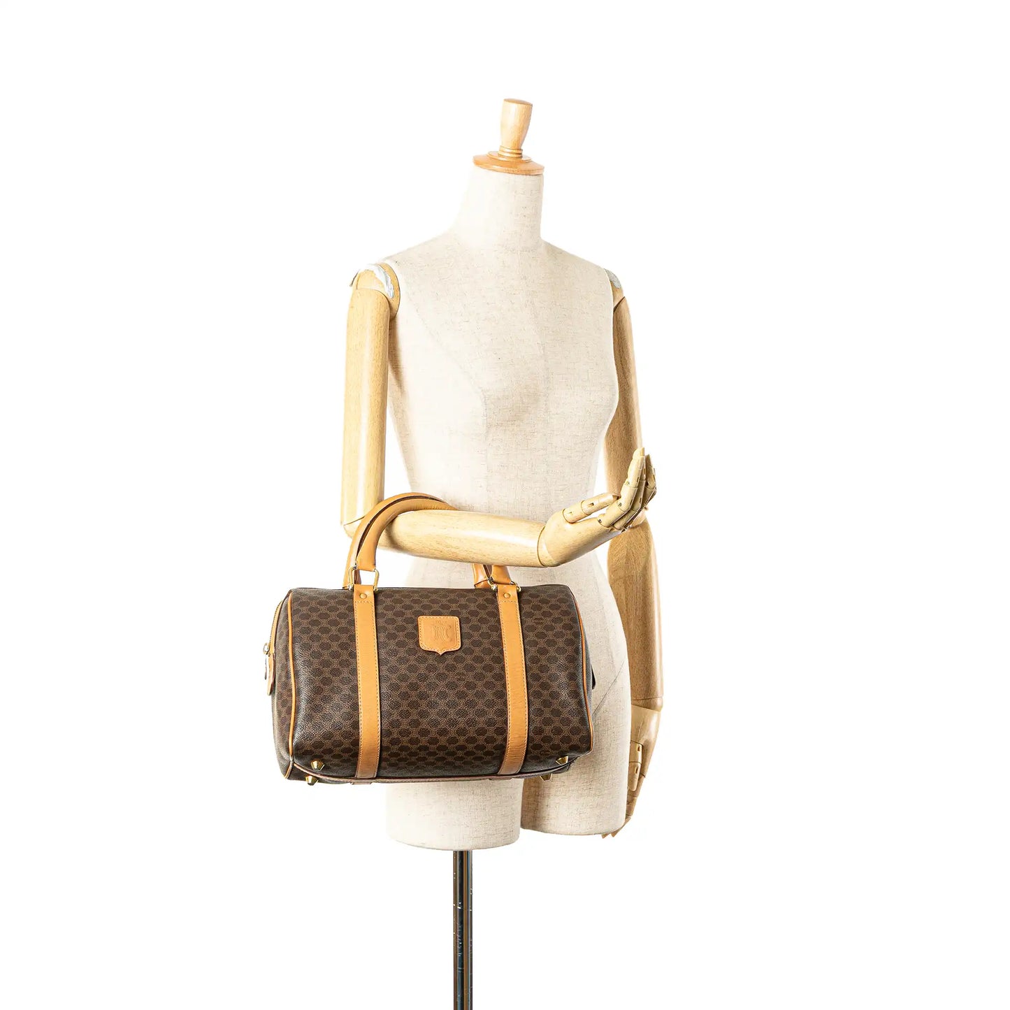 Celine Macadam Coated Canvas Boston Bag