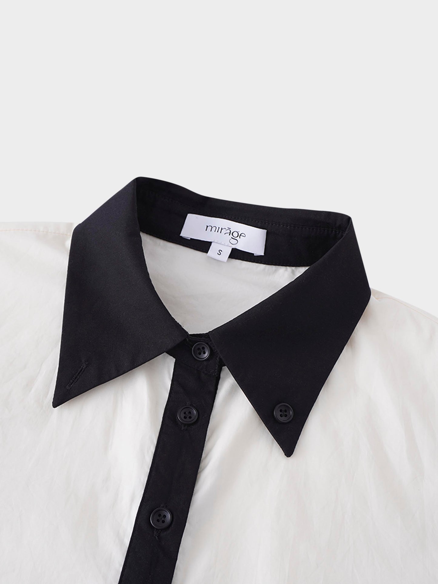 Long Button Down Shirtdress-Black Trimmed-2