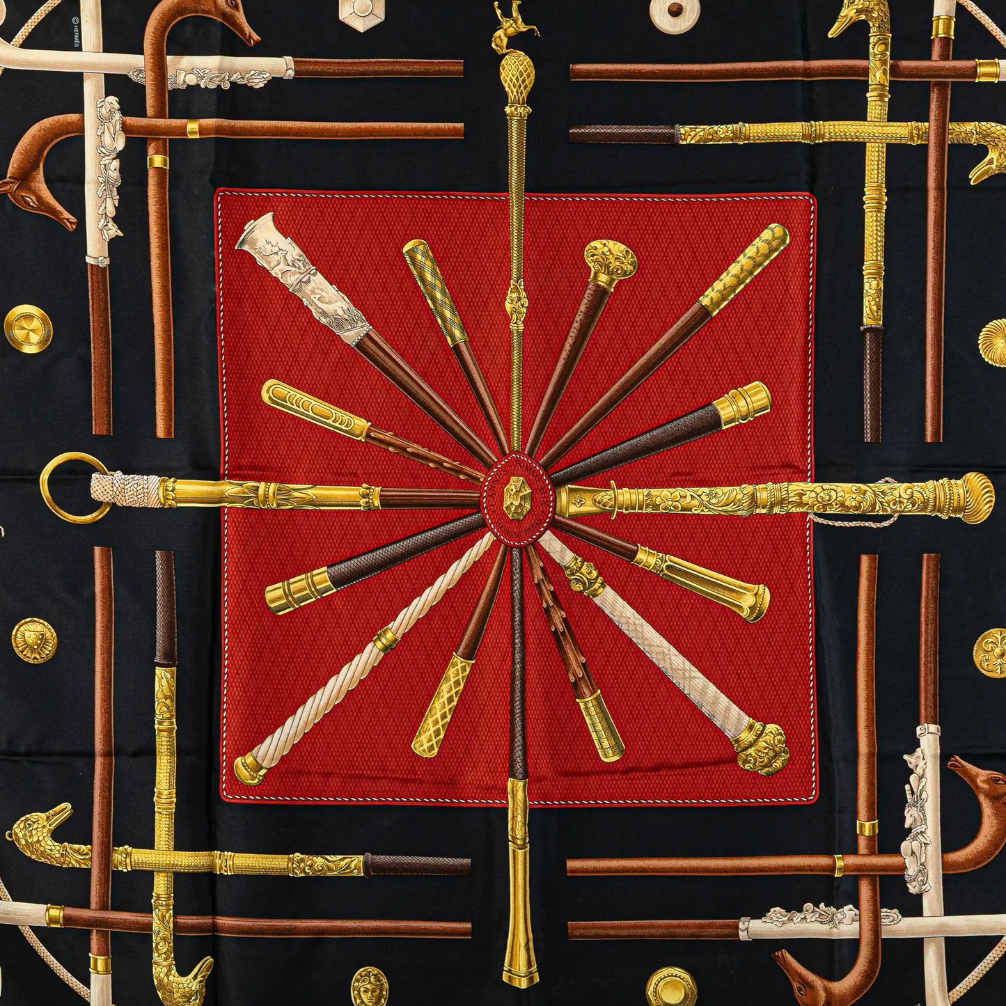 Cannes et Pommeaux Silk Scarf