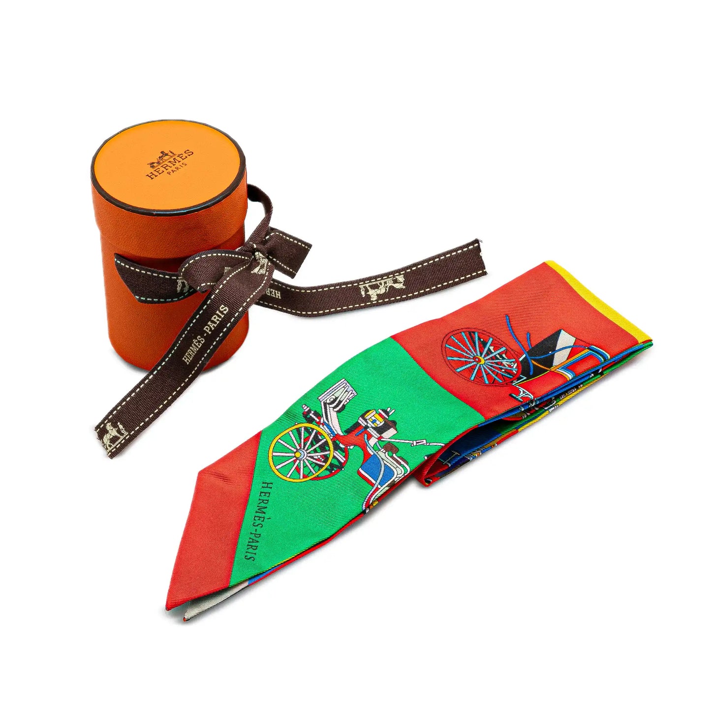 Hermès Voitures Exquises Twilly Silk Scarf