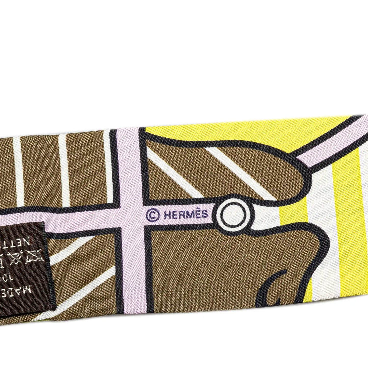 Hermès Quadrige Bayadere Silk Twilly Scarf