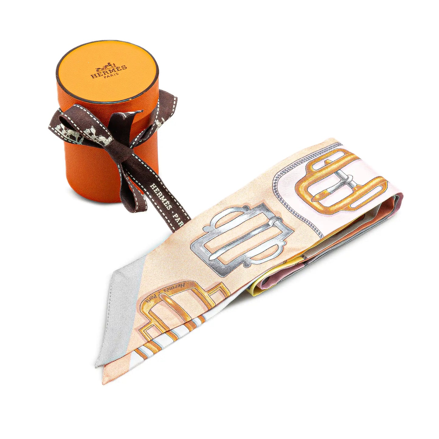 Hermès Bouclerie d Attelage Silk Twilly Scarf