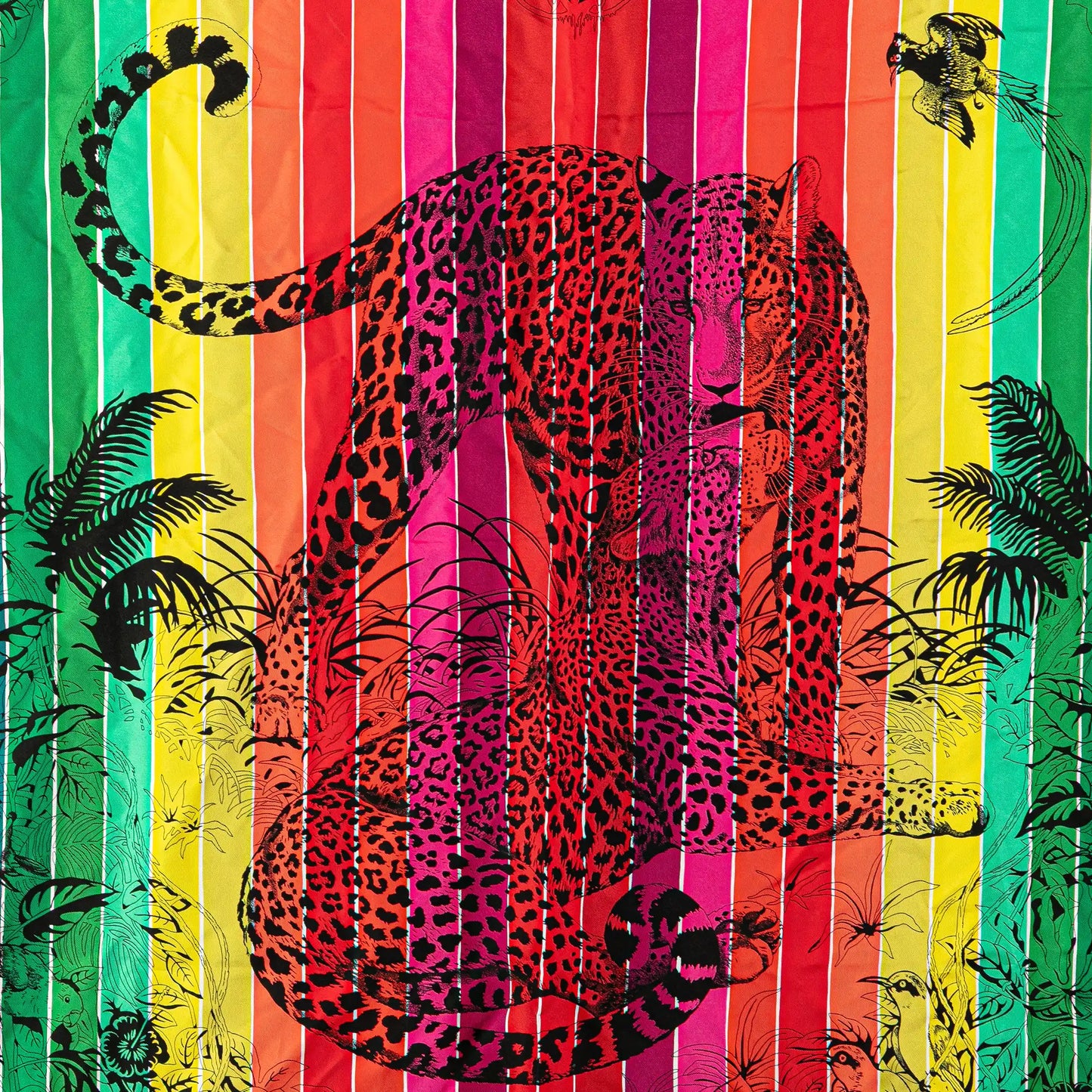 Hermès Jungle Love Rainbow Silk Scarf