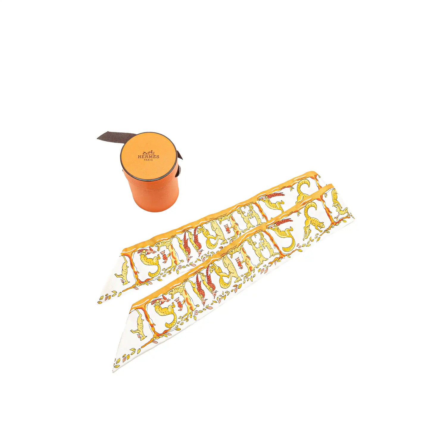 Hermès Alphabet Twilly Silk Scarf