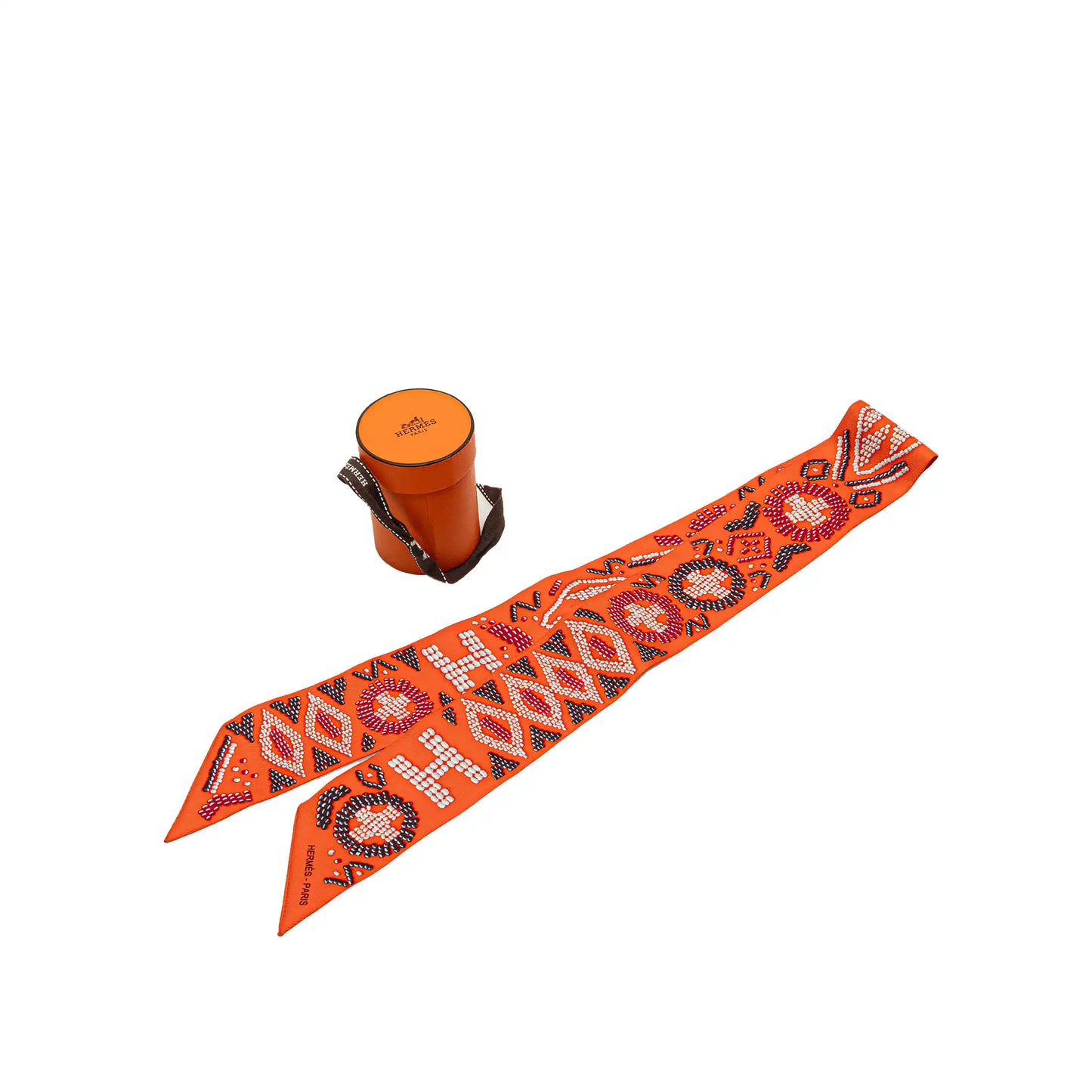 Hermès Kelly en Perles Silk Twilly Scarf