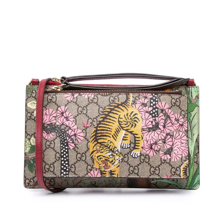 Gucci GG Supreme Bengal Double Zip Pochette