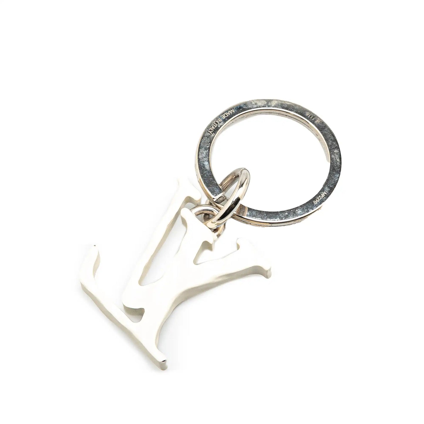 Louis Vuitton Stainless Steel LV Initials Key Holder And Bag Charm