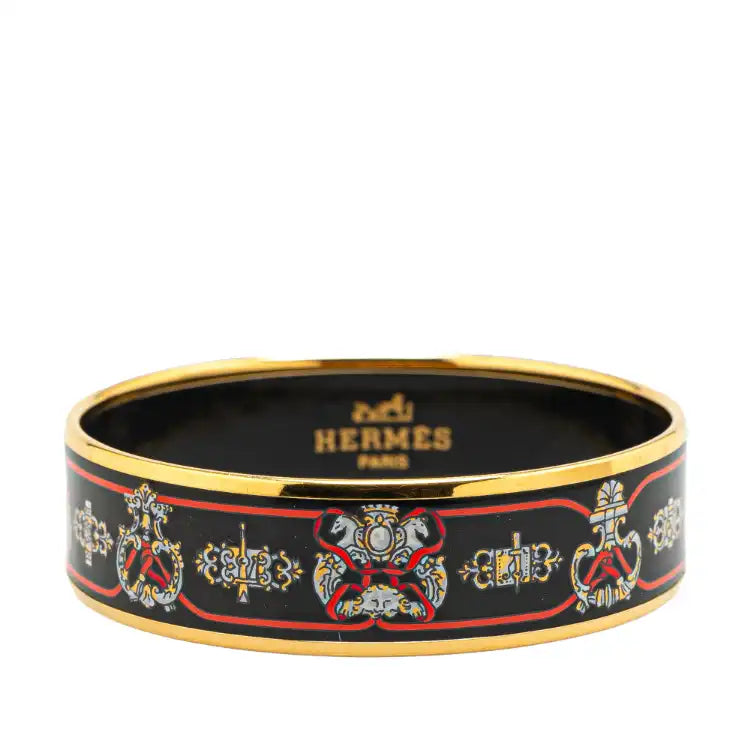 Hermès Wide Horse Enamel Bangle 65