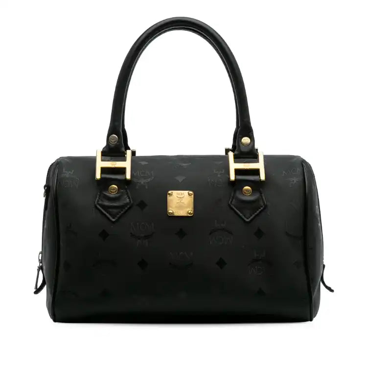 MCM Visetos Nylon Boston Bag
