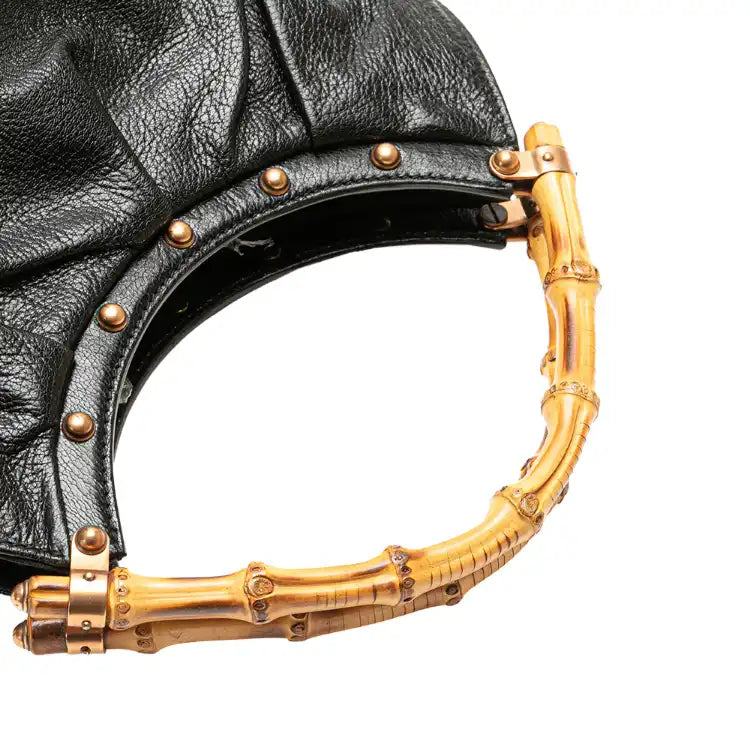 Gucci Studded Calfskin Bamboo Hobo