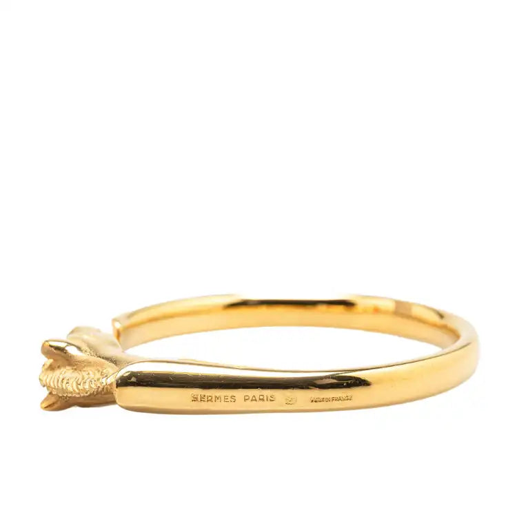 Hermès Gold Plated Tete de Cheval Horse Bangle