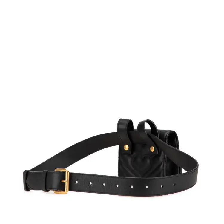 Gucci Mini GG Marmont Matelasse Leather Animal Studs Belt Pouch Bag