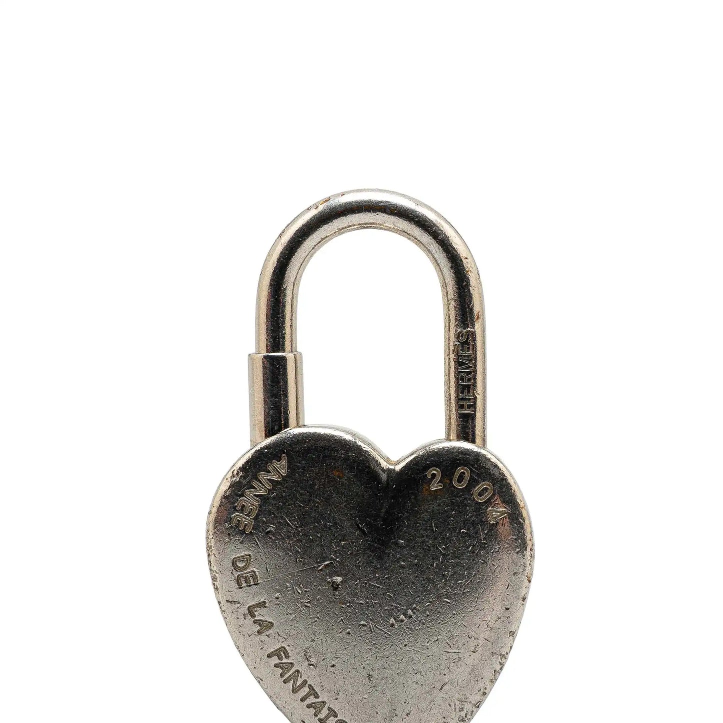 Hermès Palladium Plated Annee De La Fantaisie Heart Cadena Lock Charm