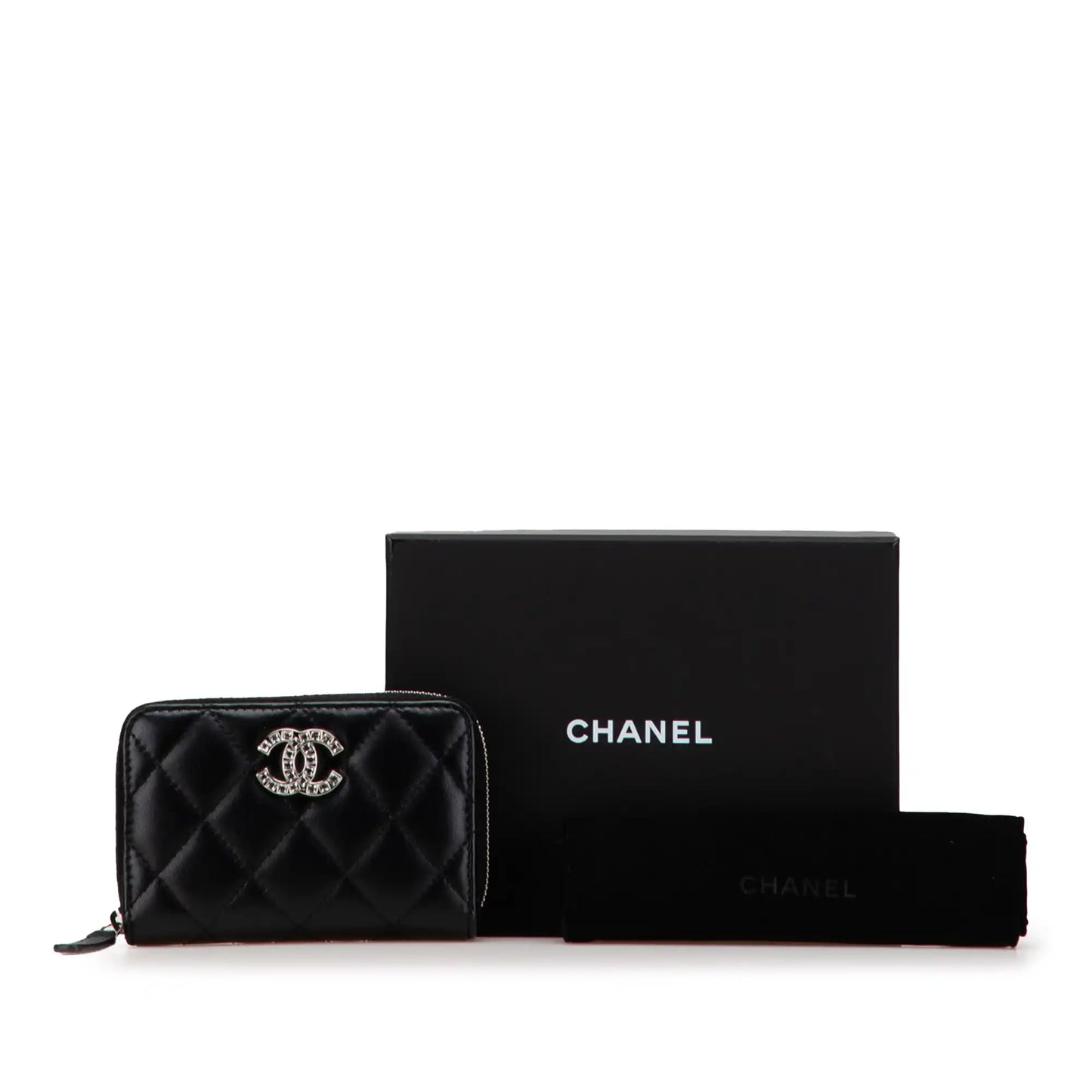 Chanel Quilted Lambskin CC Crystal Coin Pouch