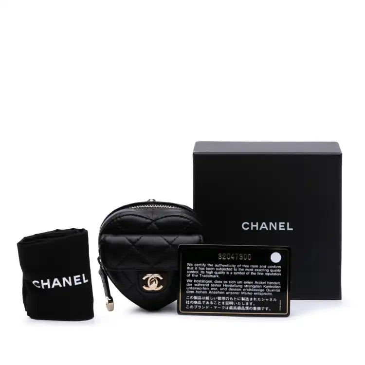 Chanel Lambskin CC in Love Heart Necklace Bag