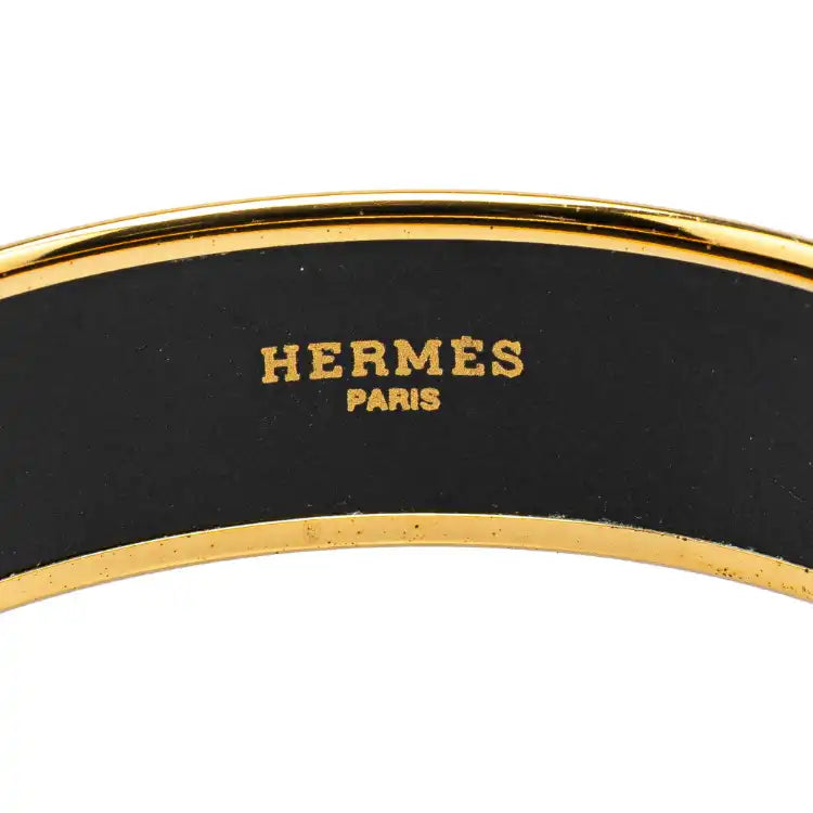 Hermès Wide Greyhound Enamel Bangle 62