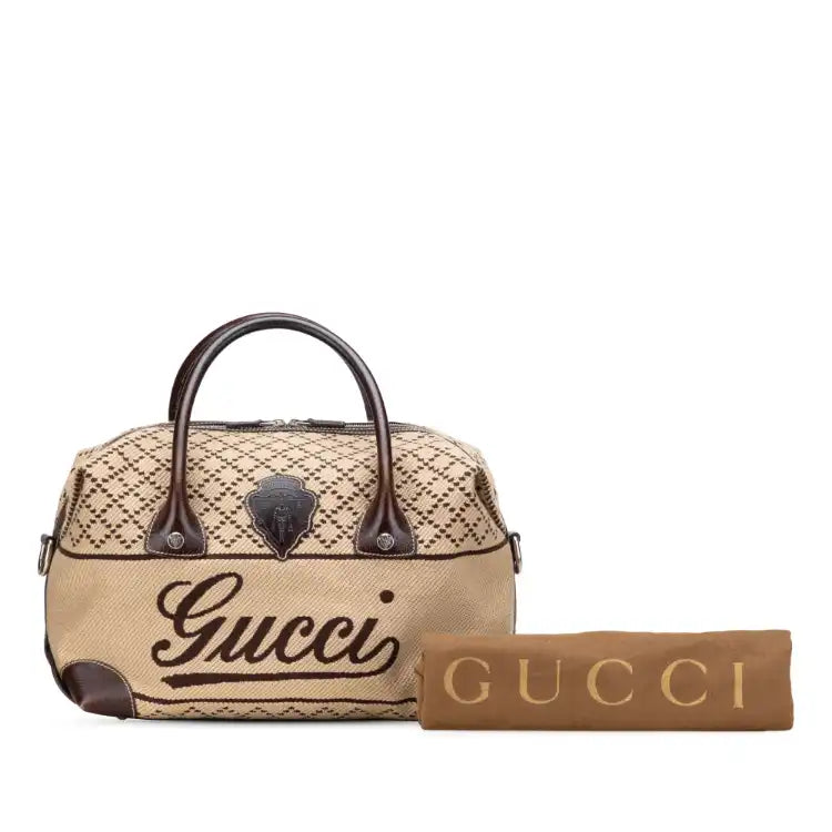 Gucci Diamante Canvas Crest Boston