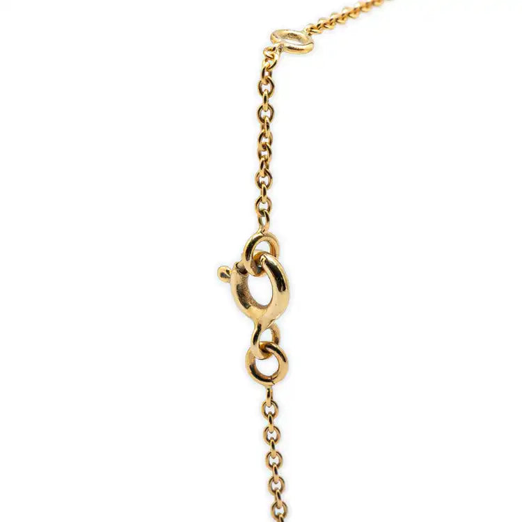 Dior 18K Yellow Gold Diamond and Turquoise Rose des Vents Necklace