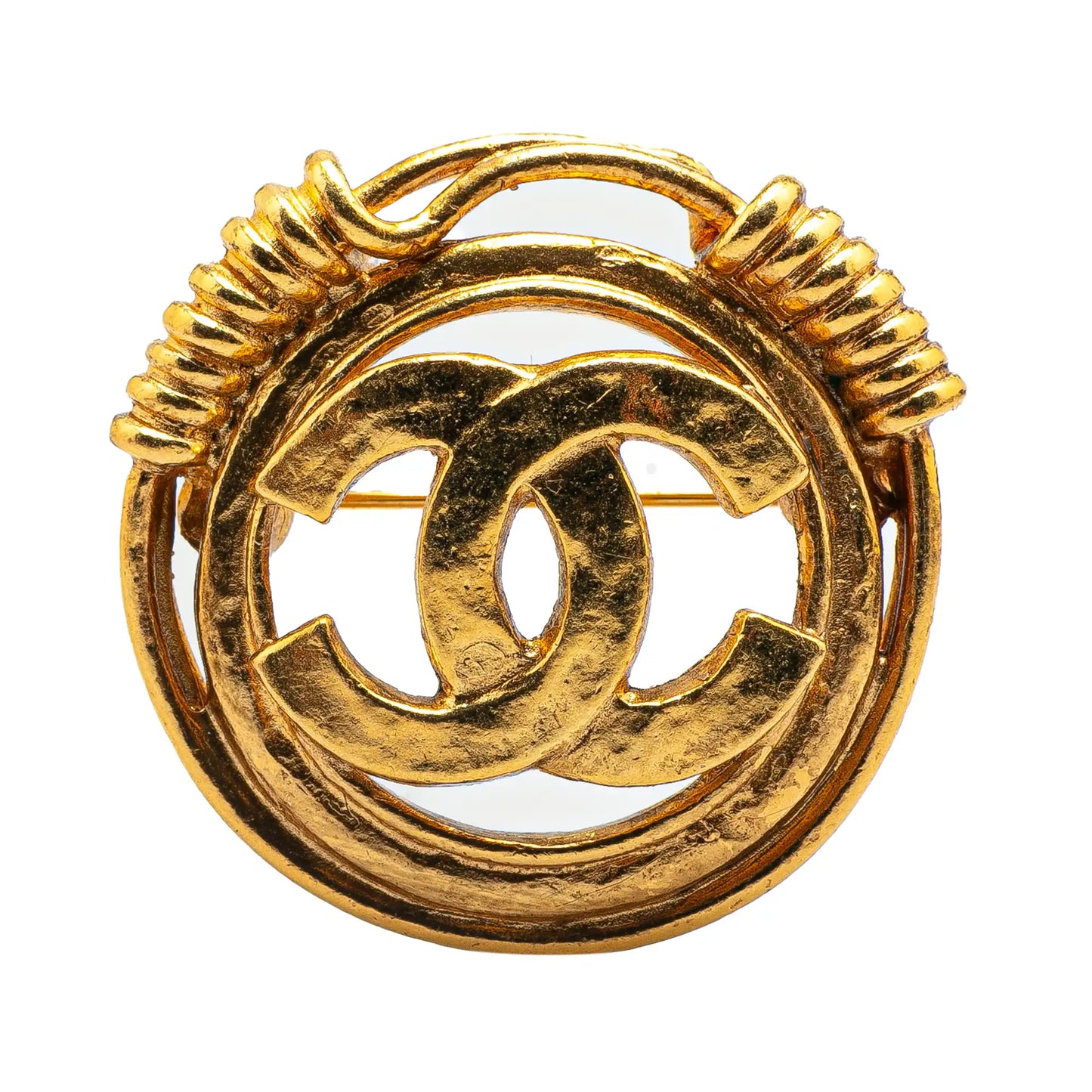 Gold Plated CC Brooch