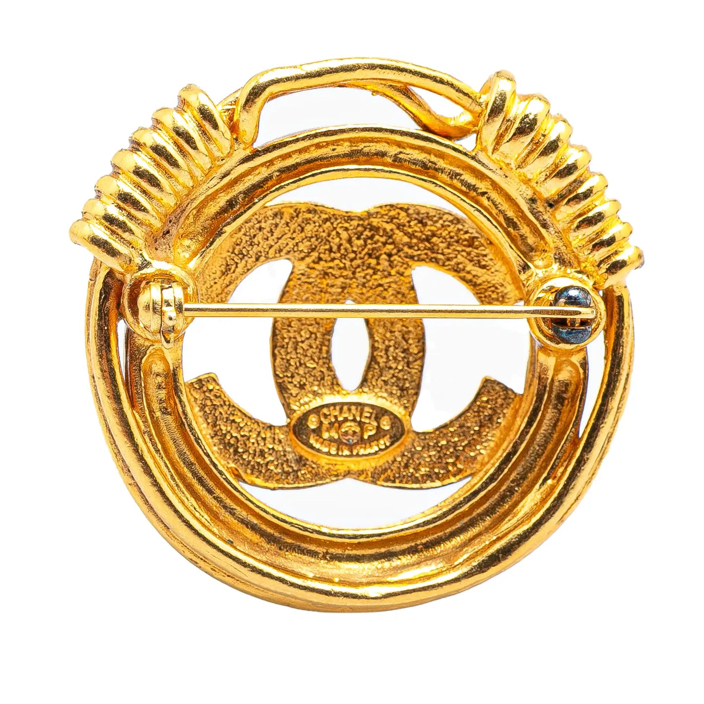 Gold Plated CC Brooch