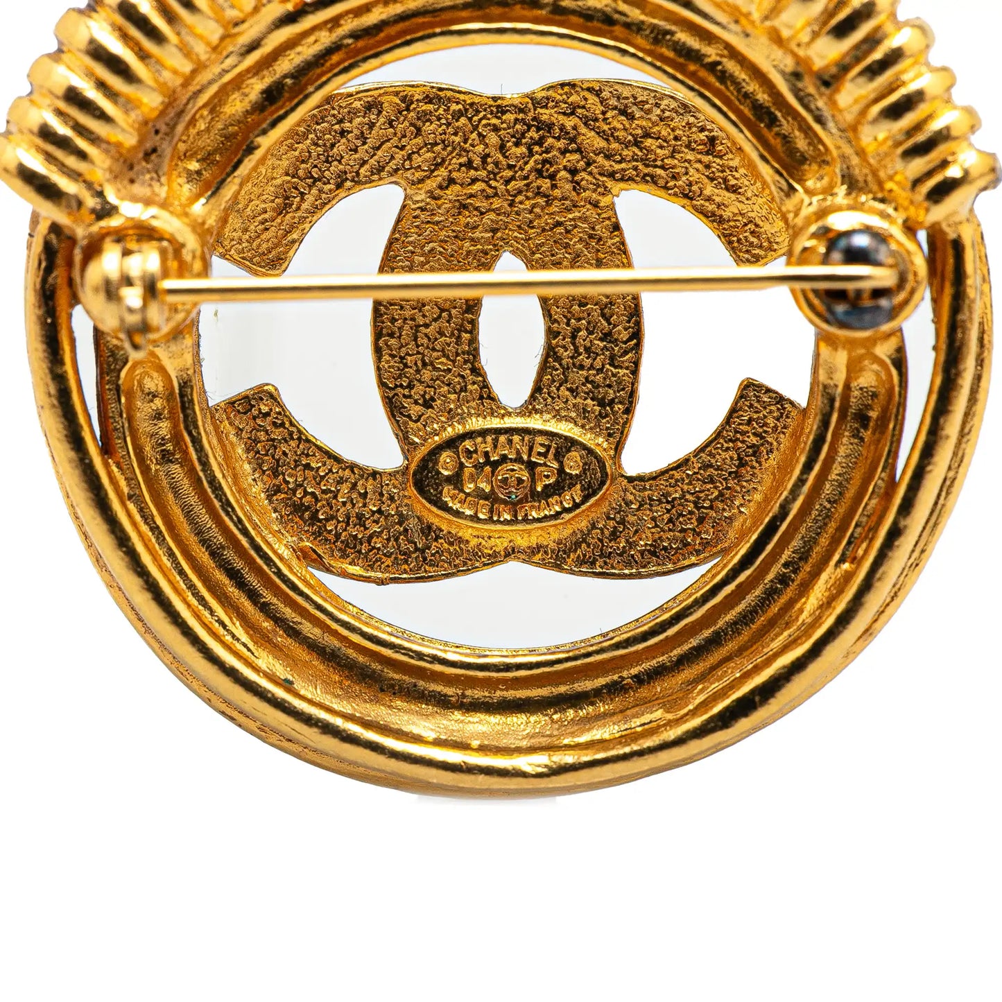 Gold Plated CC Brooch