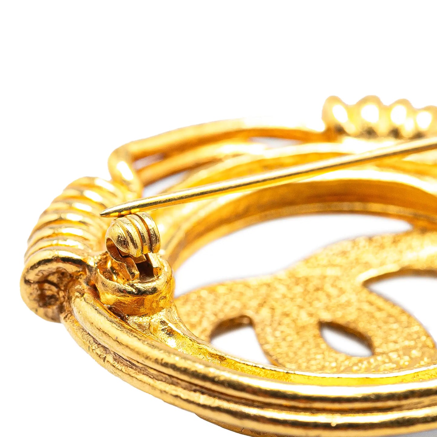 Gold Plated CC Brooch