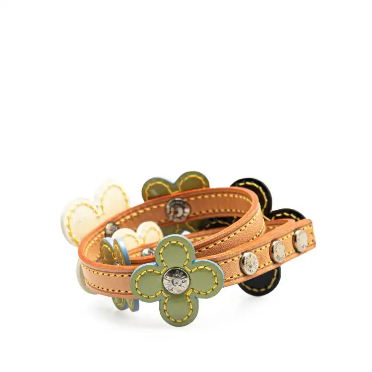 Louis Vuitton Vachetta Vernis Fleur Convertible Wrap Bracelet