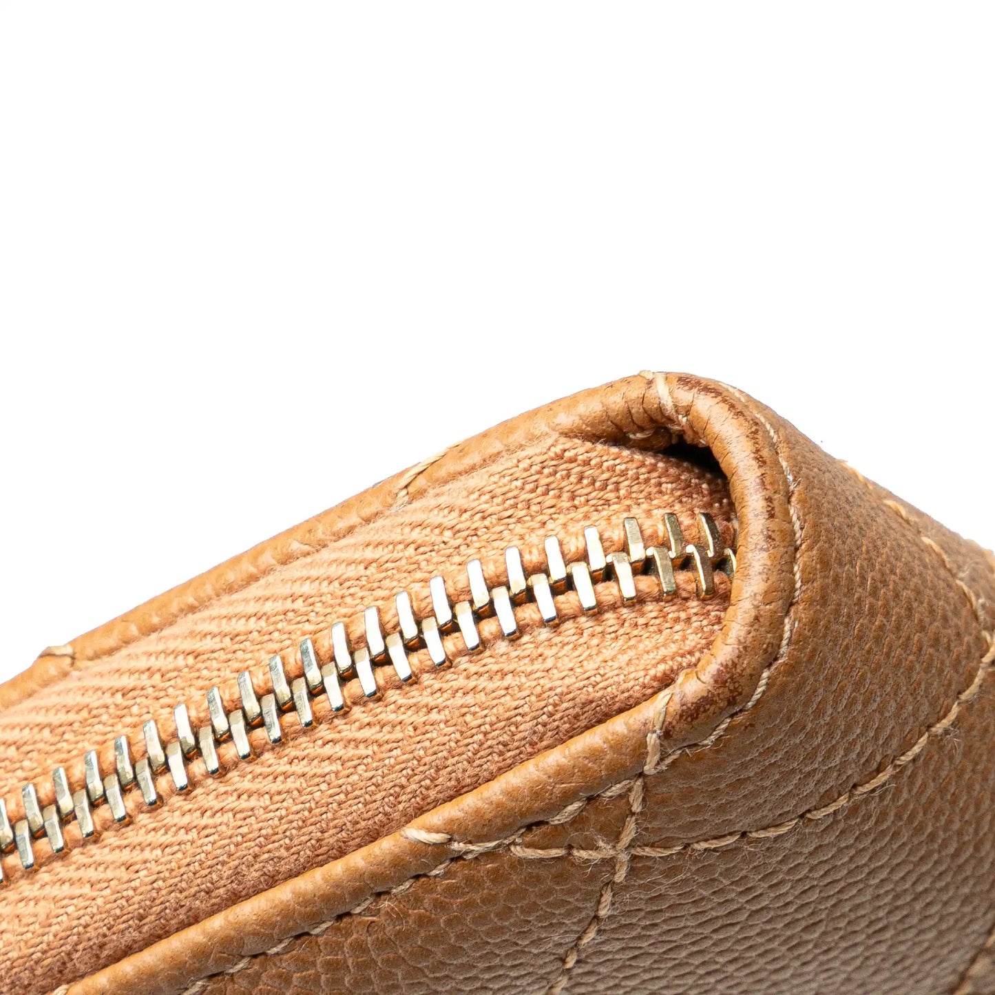 Chanel CC Quilted Caviar Zip Around Coin Purse