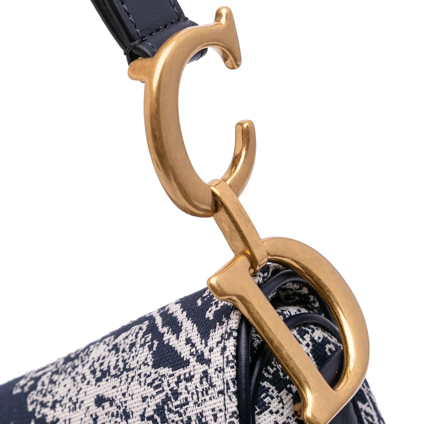 Dior Canvas Reverse Embroidered Toile De Jouy Saddle Bag