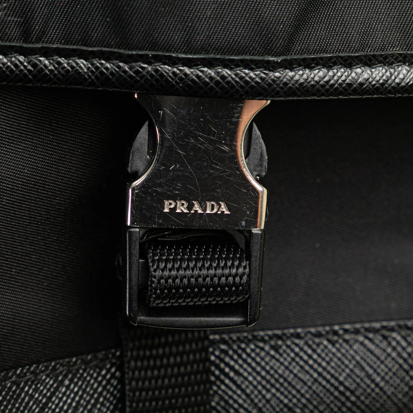 Prada Saffiano Trimmed Tessuto Belt Bag