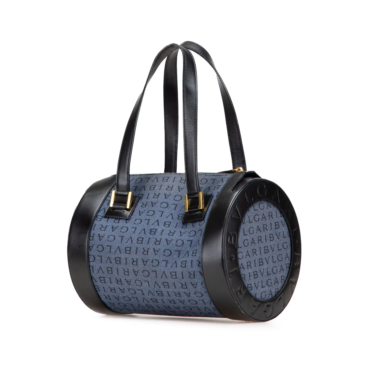 Bvlgari Logomania Denim Cylinder Handbag
