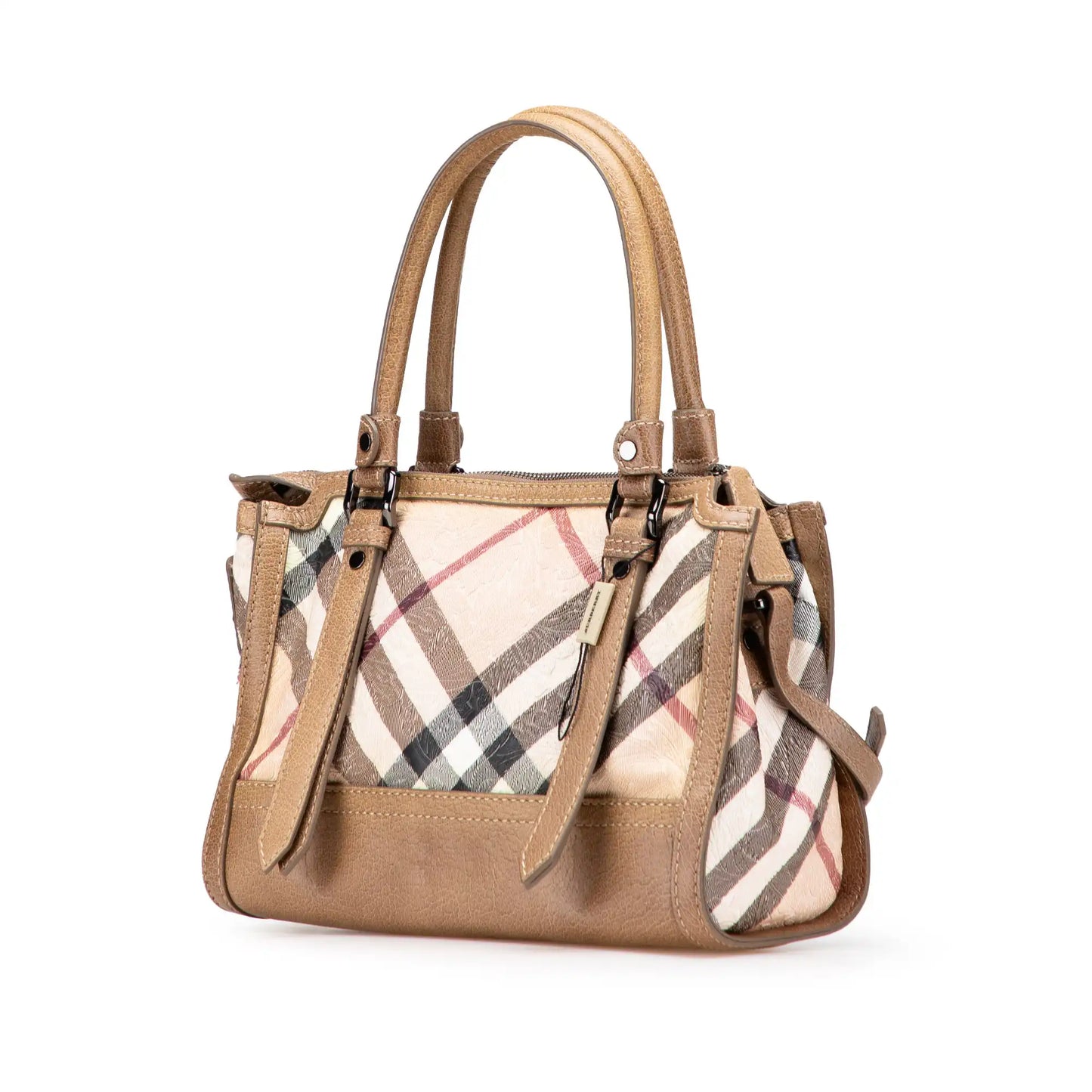 Burberry Embossed Supernova Check Coated Canvas Satchel