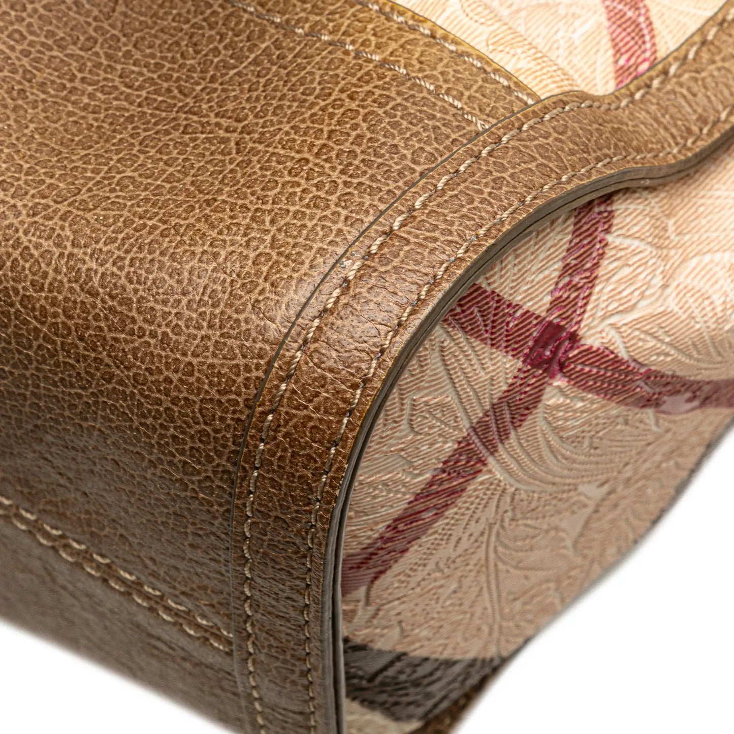 Burberry Embossed Supernova Check Coated Canvas Satchel
