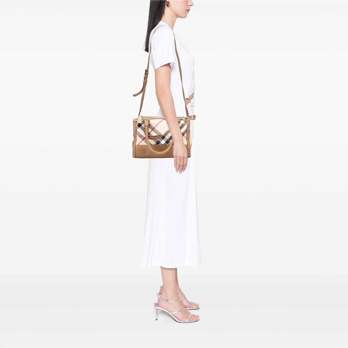 Burberry Embossed Supernova Check Coated Canvas Satchel