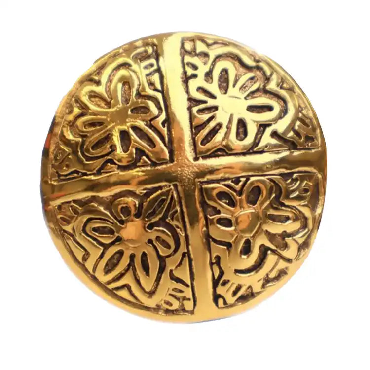 Chanel Gold Plated Camellia Cross Dome Clip on Earrings