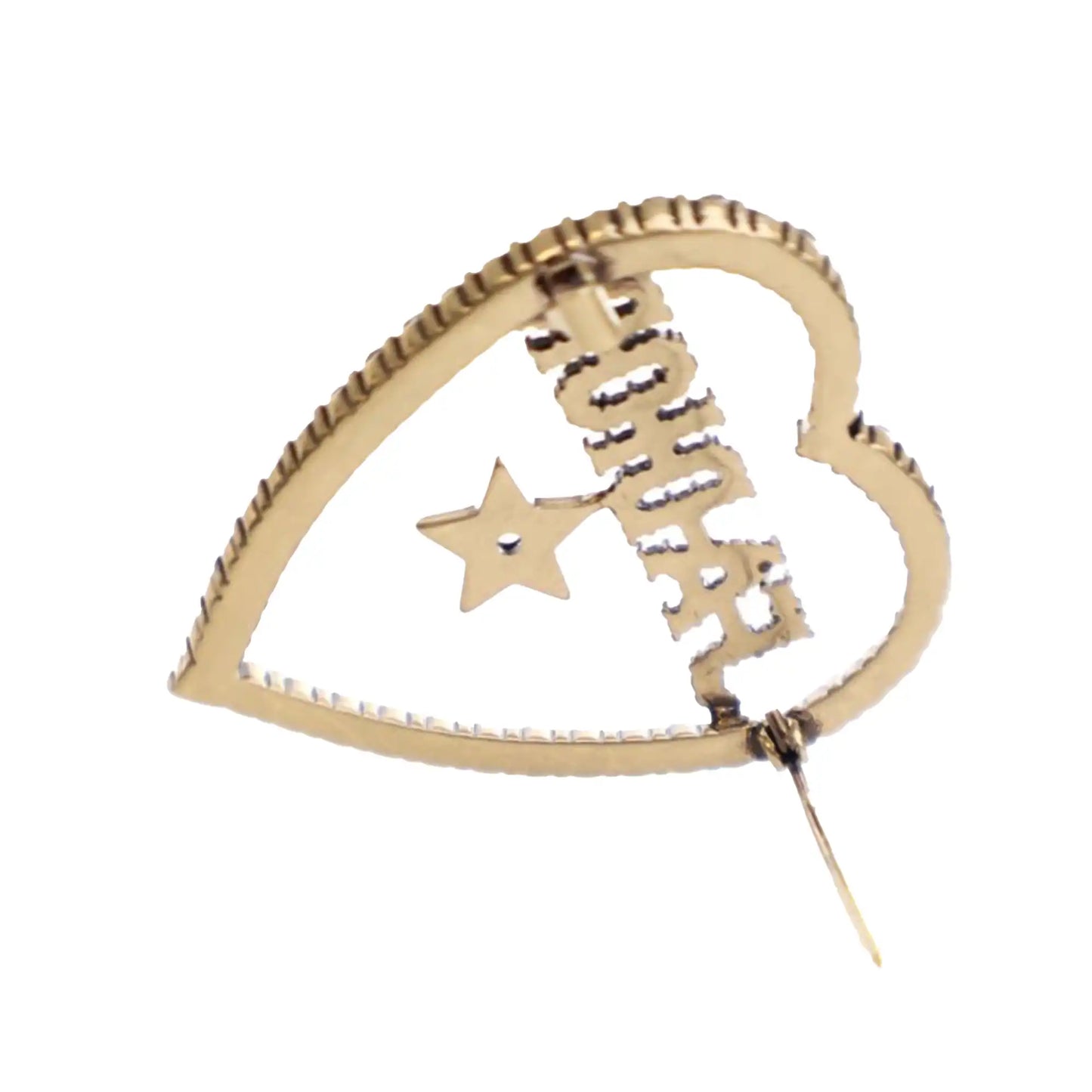 Dior Gold Plated Crystal JAdior Heart Brooch