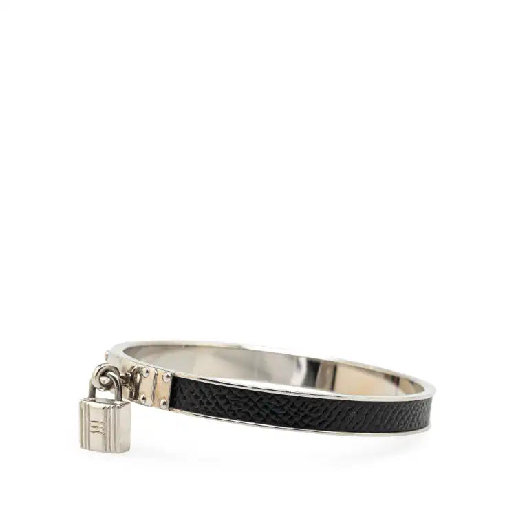Hermès Leather Kelly Cadena Lock Bangle Bracelet