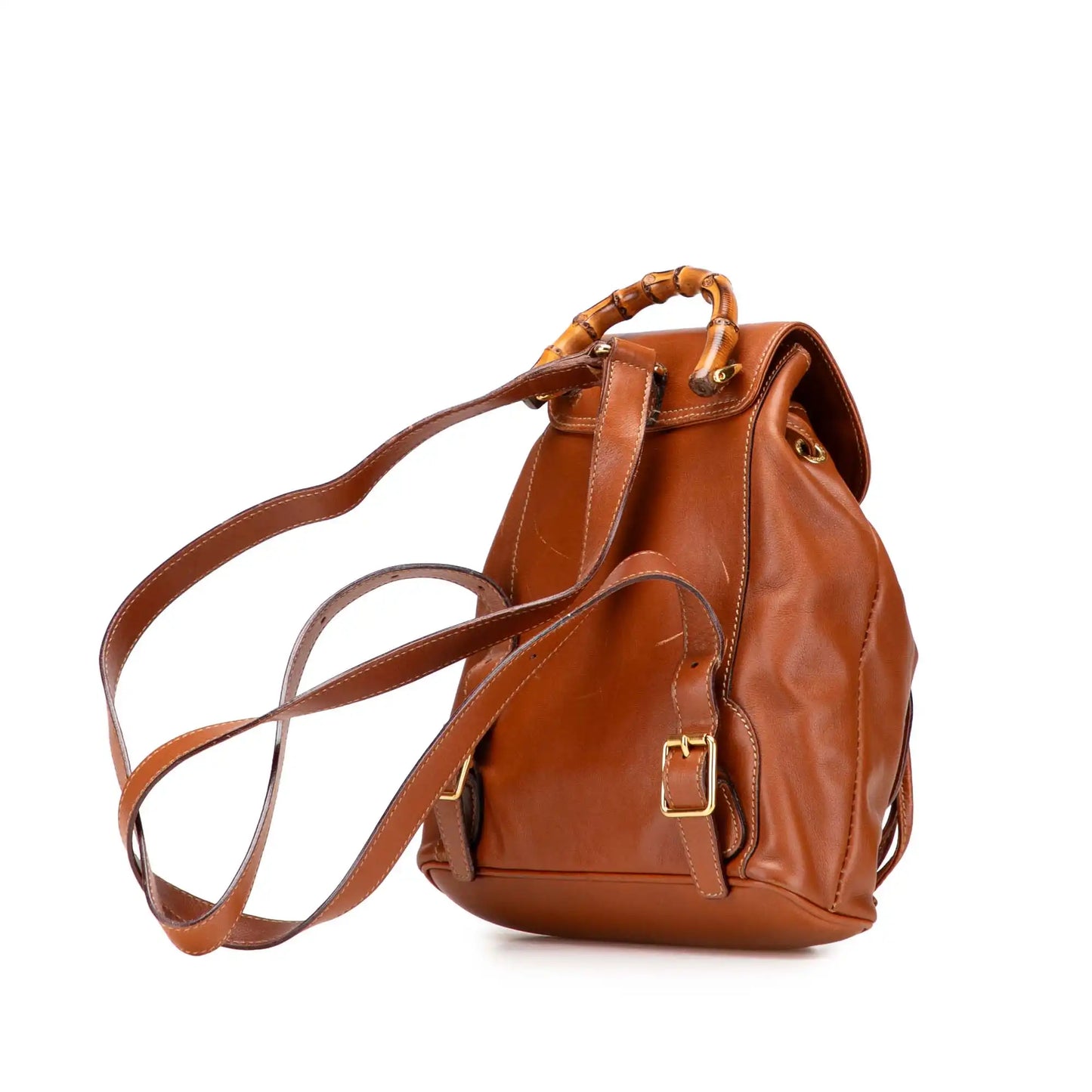 Gucci Leather Bamboo Backpack