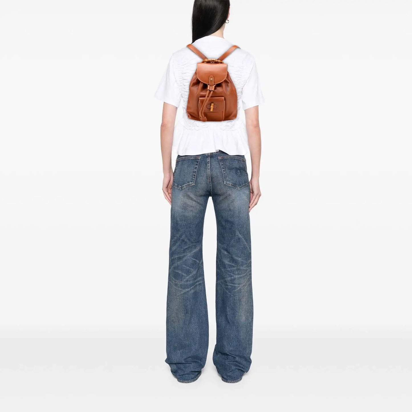 Gucci Leather Bamboo Backpack