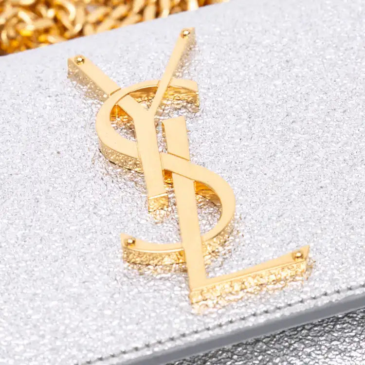 Saint Laurent Small Metallic Calfskin Classic Monogram Kate Crossbody