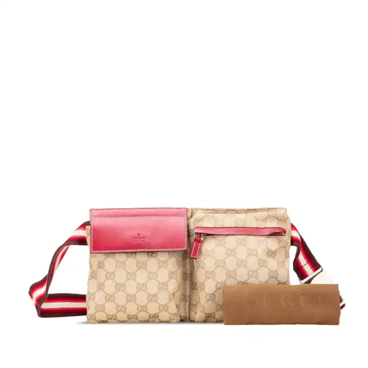 Gucci GG Canvas Web Double Pocket Belt Bag