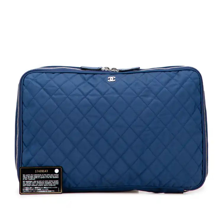 Chanel CC Quilted Nylon Laptop Case