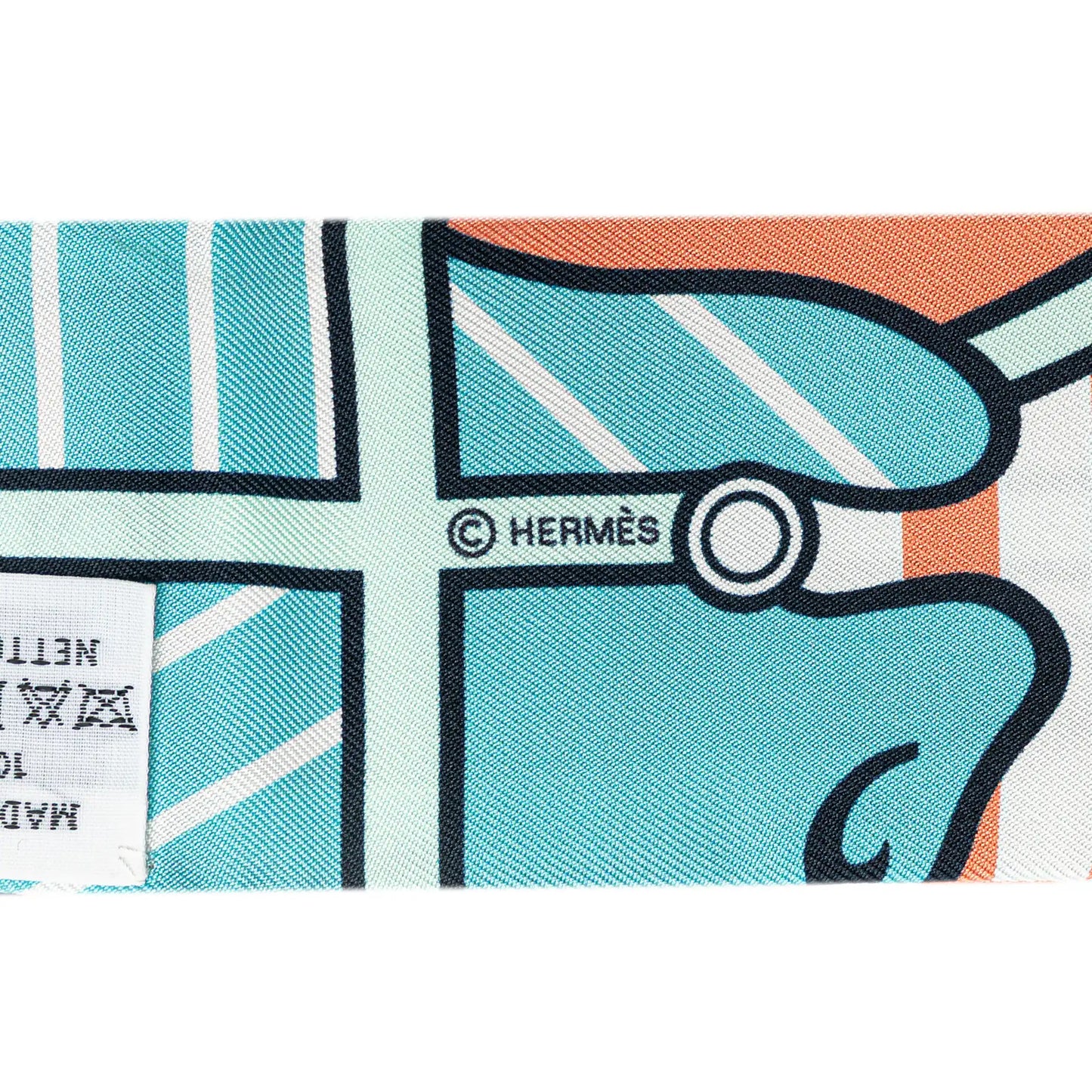 Hermès Quadrige Bayadere Silk Twilly Scarf